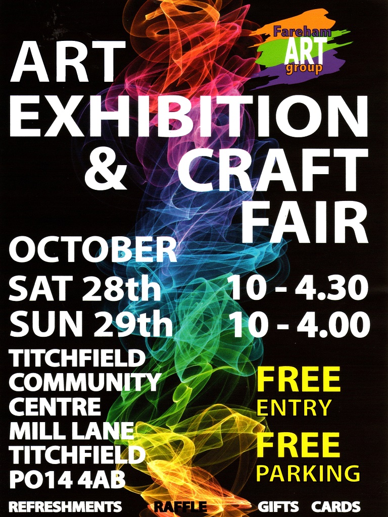 Poster advertising Fareham Art Group 2023 exhibition 29-29 October 2023