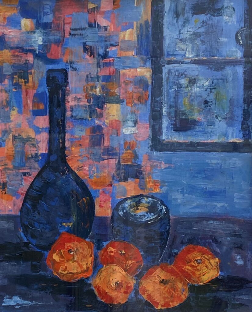 Blue Glass and Mandarins by Susan Barton