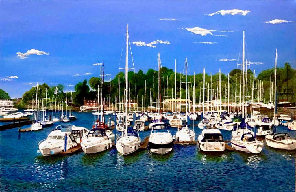 yachts moored at Bursledon Marina