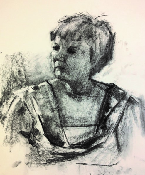 Portrait in charcoal by Mick McNicholas