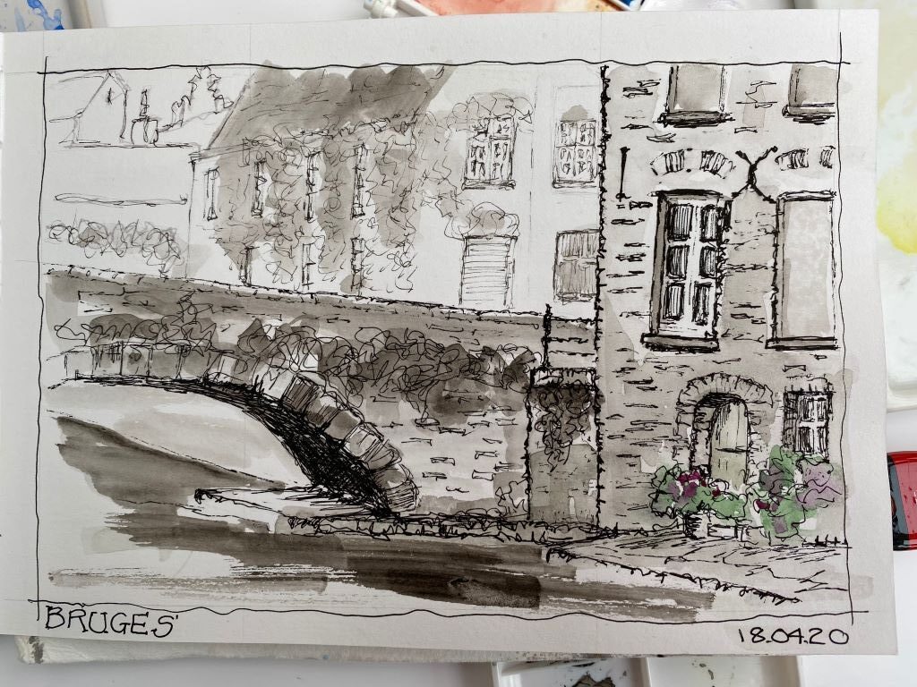 sketch of Brugges by Susan Barton