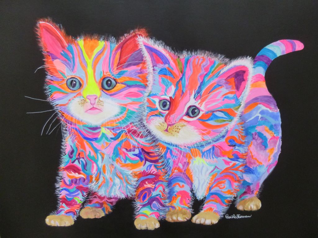 Two Quirky Kittens by Carole Jarman