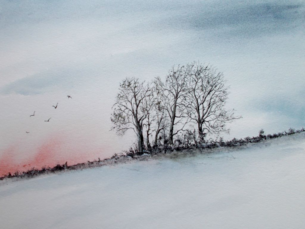 Winter dawn over the Downs by Bron Stubbington