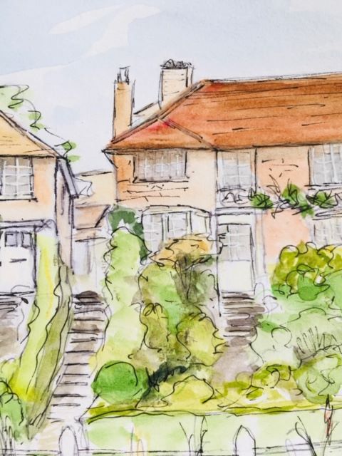 sketch of a house